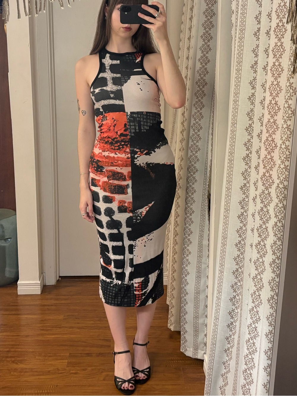 desigual graphic bodycon dress